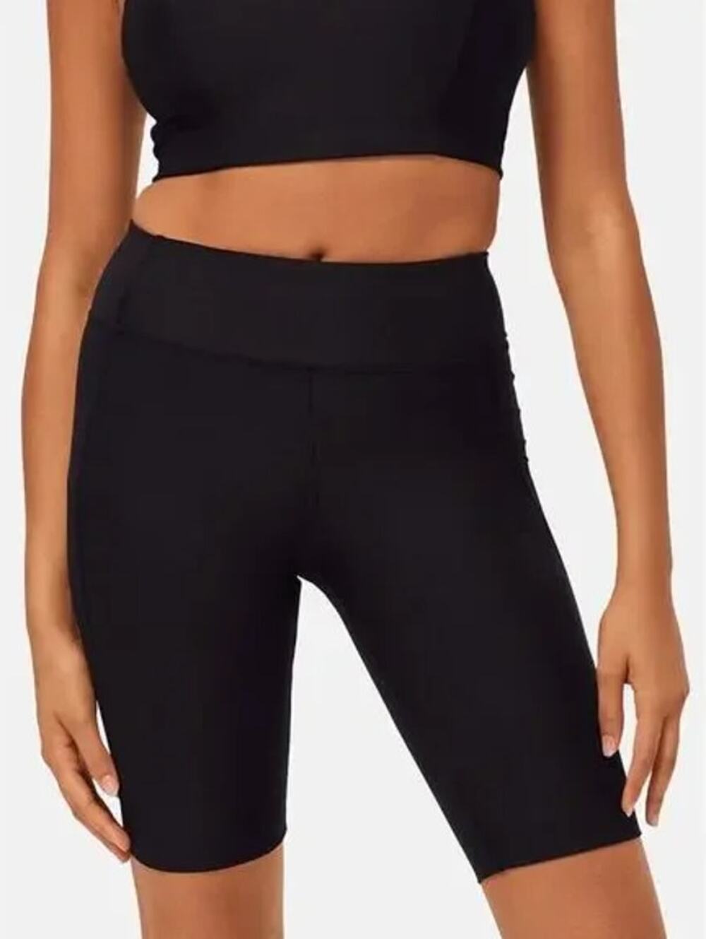 OUTDOOR VOICES Women's Warmup 10" Shorts XS Black Stretch Mid Rise Biker NWT